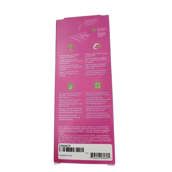 Wacom Pink Bamboo Fineline Stylus iPad mini iPad air ipad3 - Picture 2 of 3